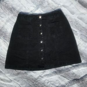 Urban outfitters black button up skirt